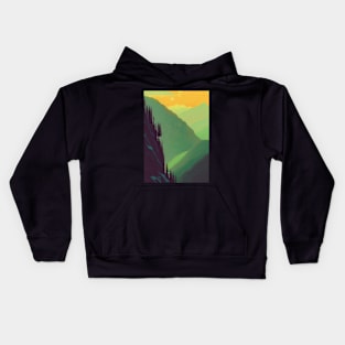 ORANGE AND GREEN TINGED MOUNTAIN VIEW Kids Hoodie